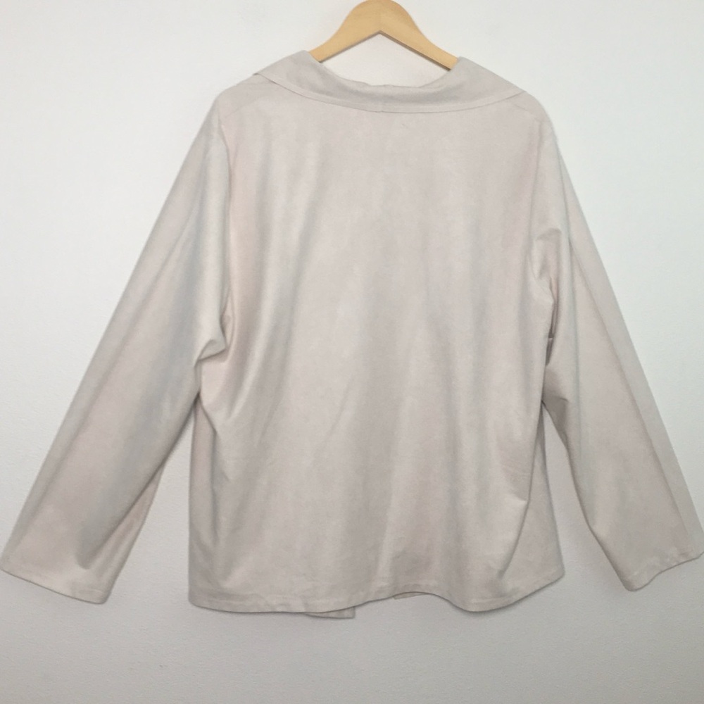 Cream Open Front Waterfall Cardigan - Picture 10 of 10